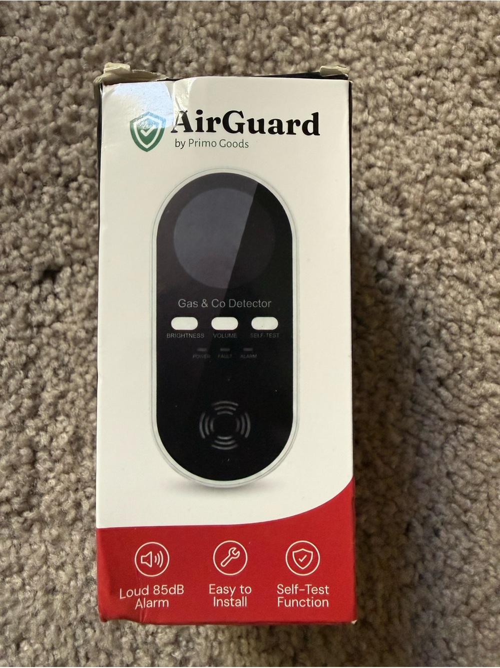 AirGuard Gas & CO Detector - Black and White
